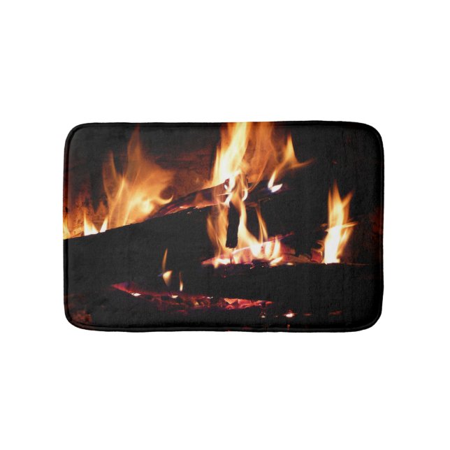 Loggt sich in der Feuer-Feuer-Fotografie ein Badematte (Vorderseite)