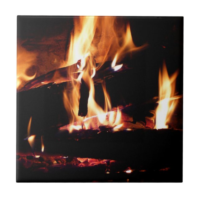 Loggt sich in der Feuer-Feuer-Fotografie ein Fliese (Vorderseite)