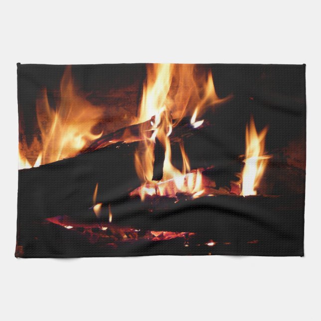 Loggt sich in der Feuer-Feuer-Fotografie ein Handtuch (Horizontal)