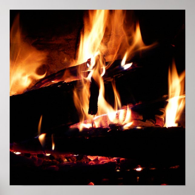 Loggt sich in der Feuer-Feuer-Fotografie ein Poster (Vorne)