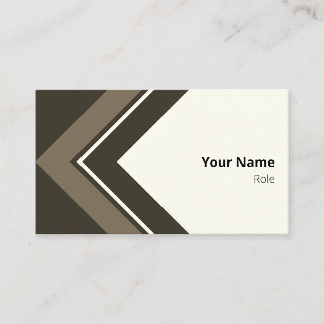 Logical Light Brown Retro Arrow Visitenkarte (Vorderseite)