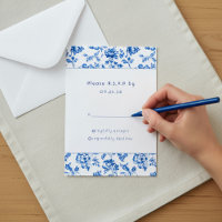 Logiciel vintage Blue Floral réponse arc rsvp