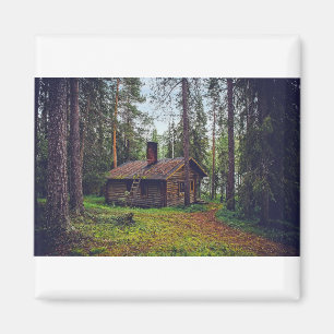 Login Kabine Hütte House Zuhause Finnland Landscha Magnet