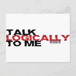 Logisch mit mir reden postkarte