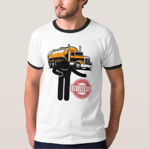 Logistik-Lieferwagen-Lkw-Stickman-Grafik T-Shirt