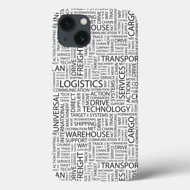 LOGISTIK Muster mit Wörtern Case-Mate iPhone Hülle (Rückseite)