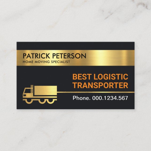 Logistische Transportleitung für Gold Trucker Visitenkarte (Vorderseite)
