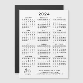 Logo 2024 Magnetic Calendar Werbeaktion Weiß Schwa Magnetkarte