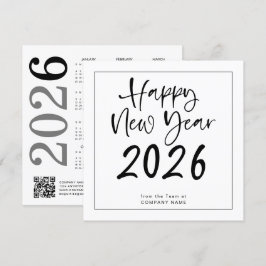 Logo 2026 Kalender QR Code Unternehmen Neujahr Feiertagskarte