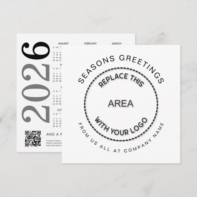 Logo 2026 Kalender QR Code Unternehmen Weihnachten (Vorne/Hinten)