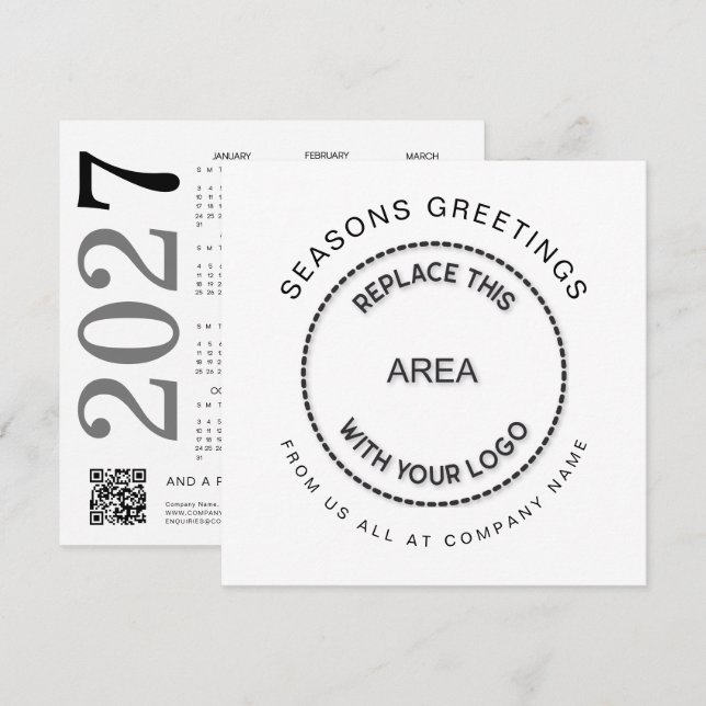 Logo 2027 Kalender QR Code Firmen Weihnachten  (Vorne/Hinten)