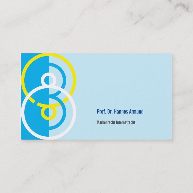 Logo Abstrait arrondi carte de visite bleu jaune (Dos)