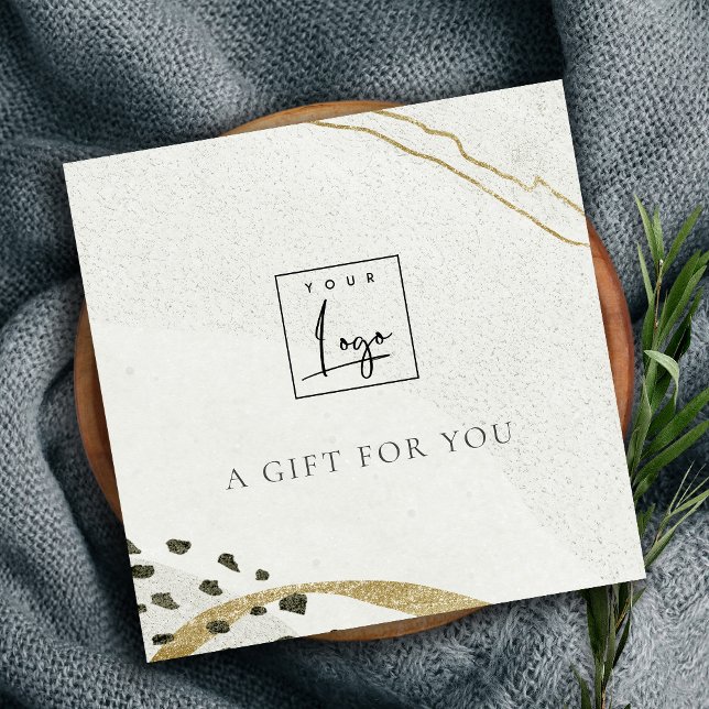 Logo Abstrait de certificat cadeau en pierre d'ivo (Créateur téléchargé)