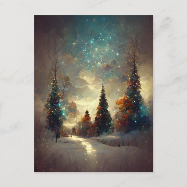 Logo Affaires Magique Arbres de Noël Carte postale (Devant)