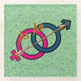 Logo "als Pfeil" Glasuntersetzer