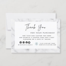 Logo an der Grenze zu Weißem Marmor Dankeskarte