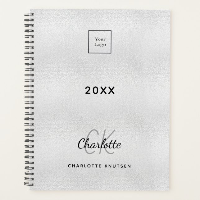 Logo argent monogramme initiales entreprise (Devant)