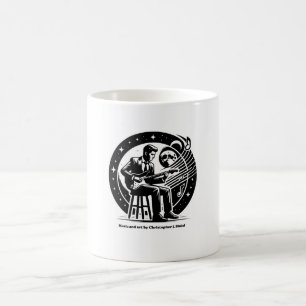 Logo artistique tasse de café noir et blanc