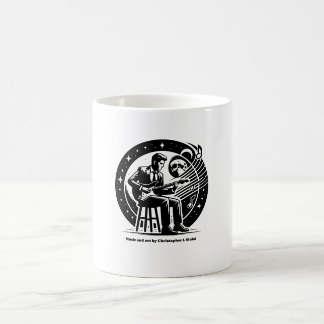Logo artistique tasse de café noir et blanc (Centre)