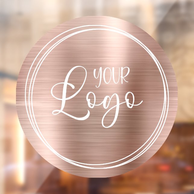 Logo auf drei White Rings mit Rose Gold Foil Fensteraufkleber (Blatt 2)