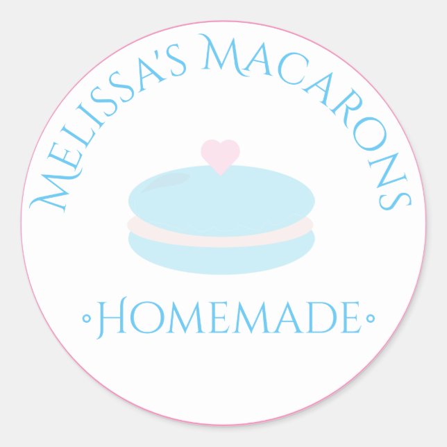 Logo-Aufkleber für das Macaron Herz, hausgemachte  Runder Aufkleber (Vorderseite)