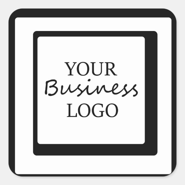 Logo-Aufkleber für das Square-Business-Logo Quadratischer Aufkleber (Vorderseite)