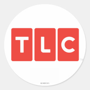 Logo-Aufkleber für das TLC-Netzwerk Runder Aufkleber
