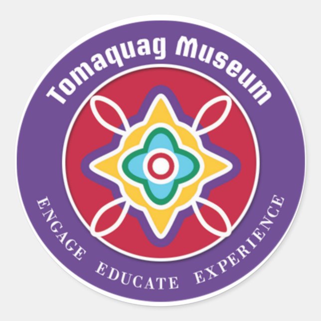 Logo-Aufkleber für das Tomaquag-Museum Runder Aufkleber (Vorderseite)