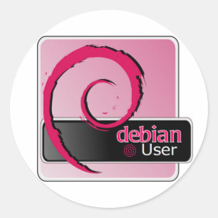 Logo-Aufkleber für Debian-Benutzer Runder Aufkleber
