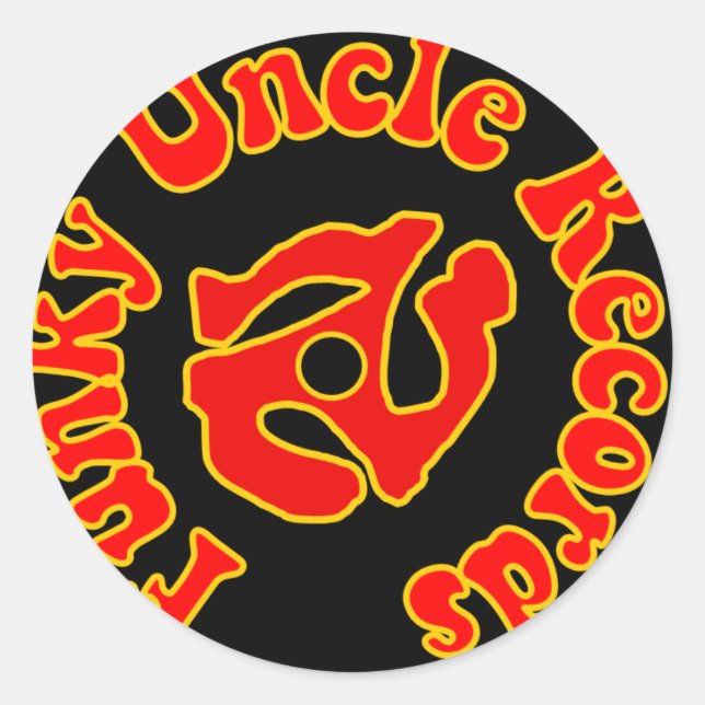 Logo-Aufkleber für Funky Uncle Platten Runder Aufkleber (Vorderseite)