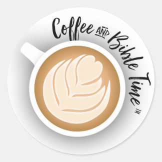 Logo-Aufkleber für Kaffee und Biologie Runder Aufkleber