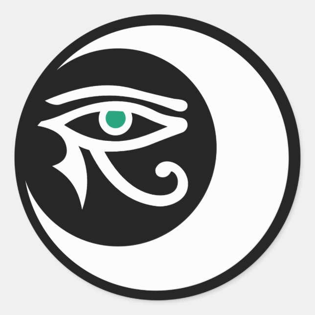Logo-Aufkleber für LunaSees (weiß / jadeauge) Runder Aufkleber (Vorderseite)