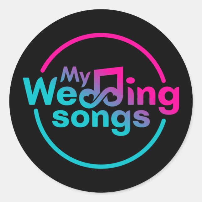 Logo-Aufkleber für meine Hochzeitssong Runder Aufkleber (Vorderseite)