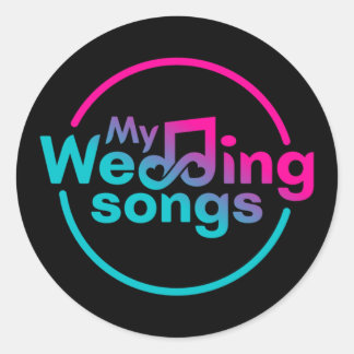 Logo-Aufkleber für meine Hochzeitssong Runder Aufkleber