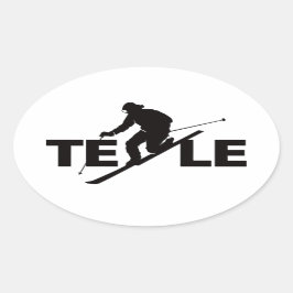 Logo-Aufkleber für Schwarze TELE Ovaler Aufkleber
