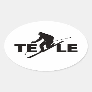 Logo-Aufkleber für Schwarze TELE Ovaler Aufkleber