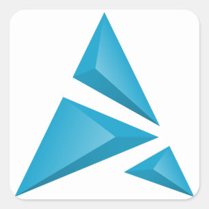 Logo-Aufkleber mit weißem Hintergrund Quadratischer Aufkleber