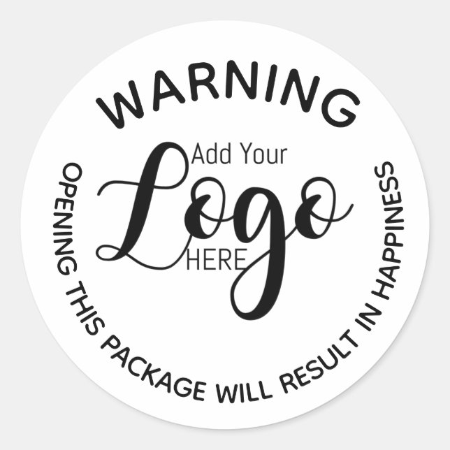 Logo-Aufkleber Warnmeldung Glück Runder Aufkleber (Vorderseite)