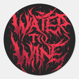 Logo-Aufkleber "Wasser für Wein" Runder Aufkleber