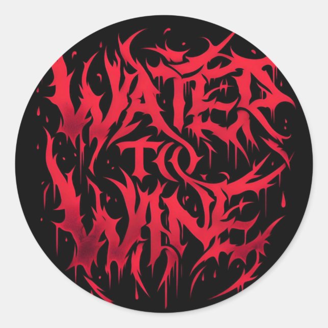 Logo-Aufkleber "Wasser für Wein" Runder Aufkleber (Vorderseite)