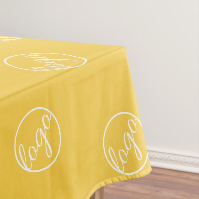 Logo-Ausstellung im benutzerdefinierten Gelben Res Tischdecke (Beispiel)