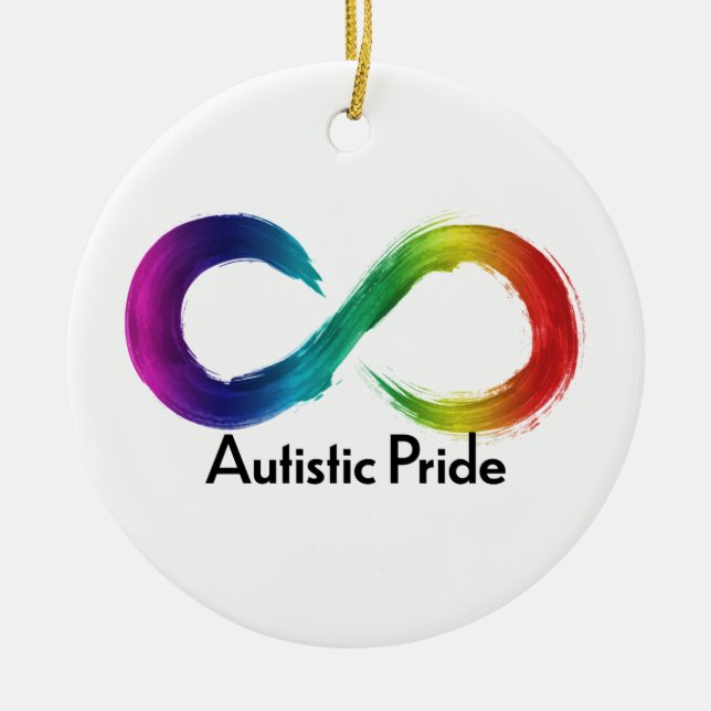 Logo "Autistic Pride Neurodiversity" Keramik Ornament (Vorne)