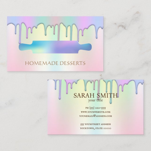 Logo Bakery Koch, niedliche Visitenkarte (Vorne/Hinten)