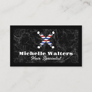 Logo "Barber Poles"   Schwarzer Marmor Visitenkarte