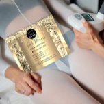Logo Beauty Makeuty Nägel Preisliste Gold Glitzer Flyer<br><div class="desc">FlorenceK Luxus-Beauty-Salon-Sammlung</div>
