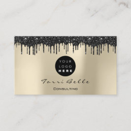 Logo Beruflich Black Tropfen Glitzer Consulting Visitenkarte