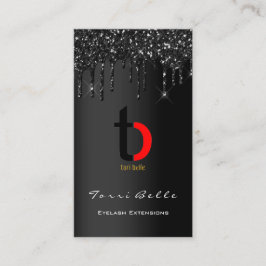 Logo Beruflich Black Tropfen Glitzer Eyelash Gina Visitenkarte