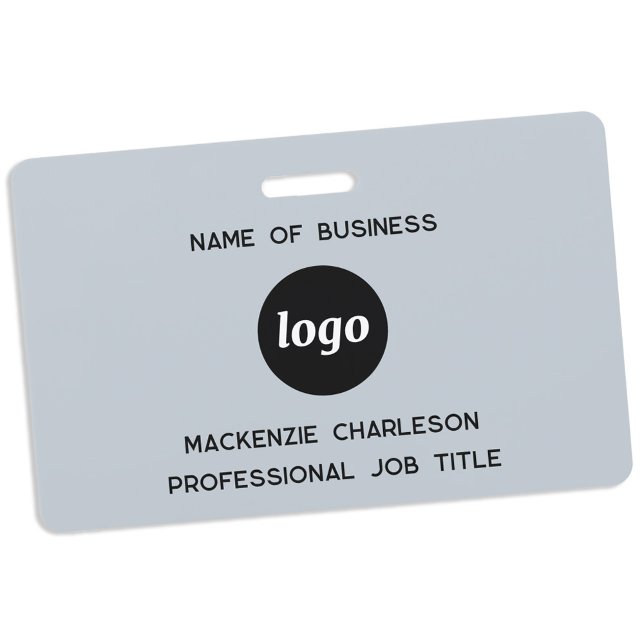 Logo Beruflich Business Blue Name Ausweis (Simple logo with custom text business promotional branding professional staff name tag)