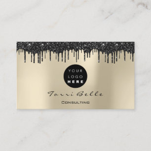 Logo-berufliche schwarze Tropfen-Glitzer-Beratung Visitenkarte