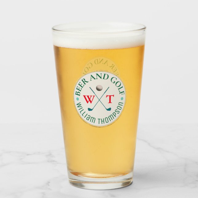 Logo "BIER AND GOLF Golf Player" Glas (Vorne (Gefüllt))